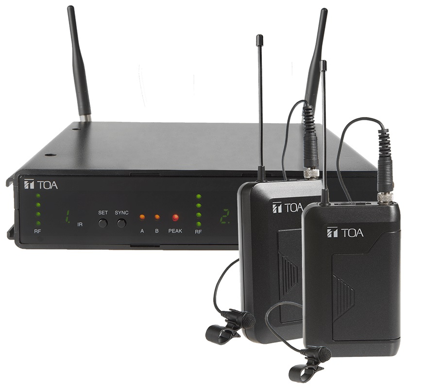 Bộ 2 Micro không dây cài cổ áo: TOA WS-432-AS | Sản phẩm chính hãng