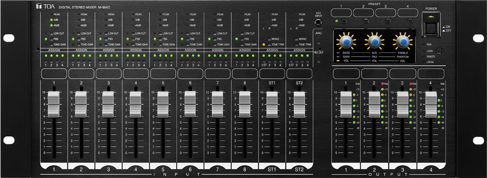 Bộ trộn kỹ thuật số stereo: TOA M-864D | Sản phẩm chính hãng