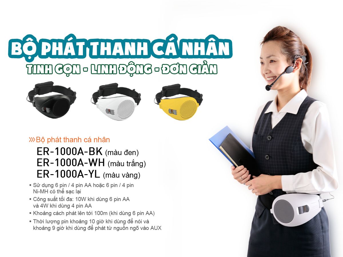Megaphone đeo hông: TOA ER-1000A-BK | Sản phẩm chính hãng
