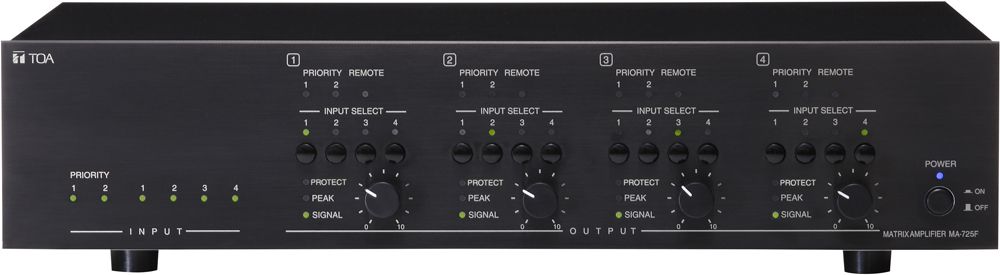 Mixer 4x4 kèm tăng âm số 4x250W: TOA MA-725F-AS | Sản phẩm chính hãng