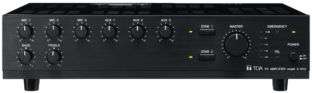 Tăng âm 2 vùng loa 120W: TOA A-1812 | Sản phẩm chính hãng