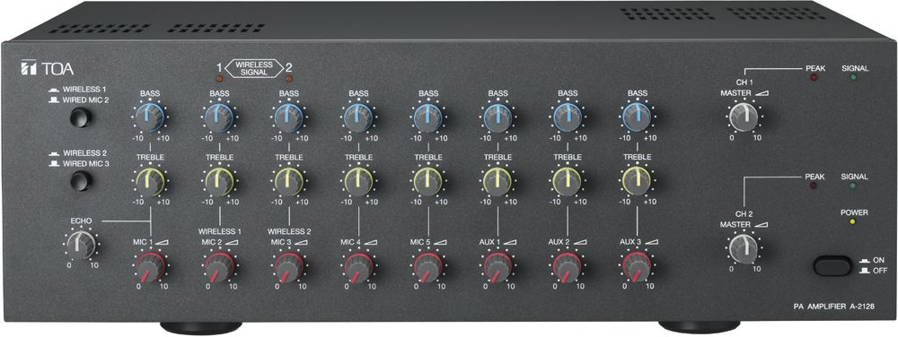 Amply 2 kênh  2x120W TOA A-2128 | Sản phẩm chính hãng