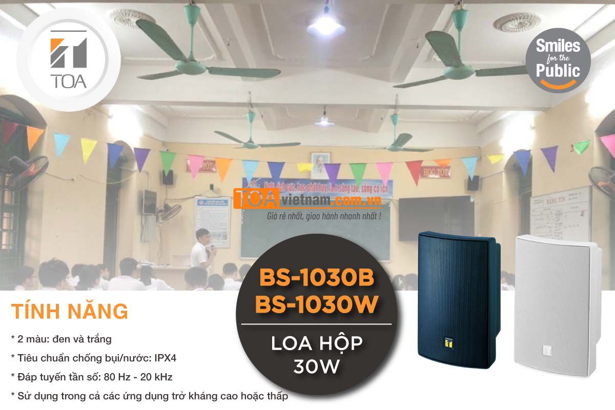Loa hộp phổ thông phát nhạc, giảng dậy: BS-1030B và BS-1030W