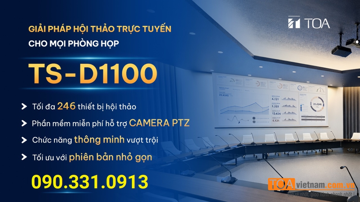 TS-D1100 hệ thống hội thảo cao cấp, có dây cho mọi giải pháp họp trực tuyến